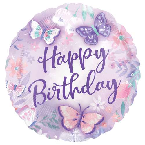 Flower and Butterfly Foil Balloon - Click Image to Close